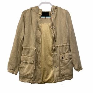 SANCUARY Tan Zip Up Utility Jacket Size Small